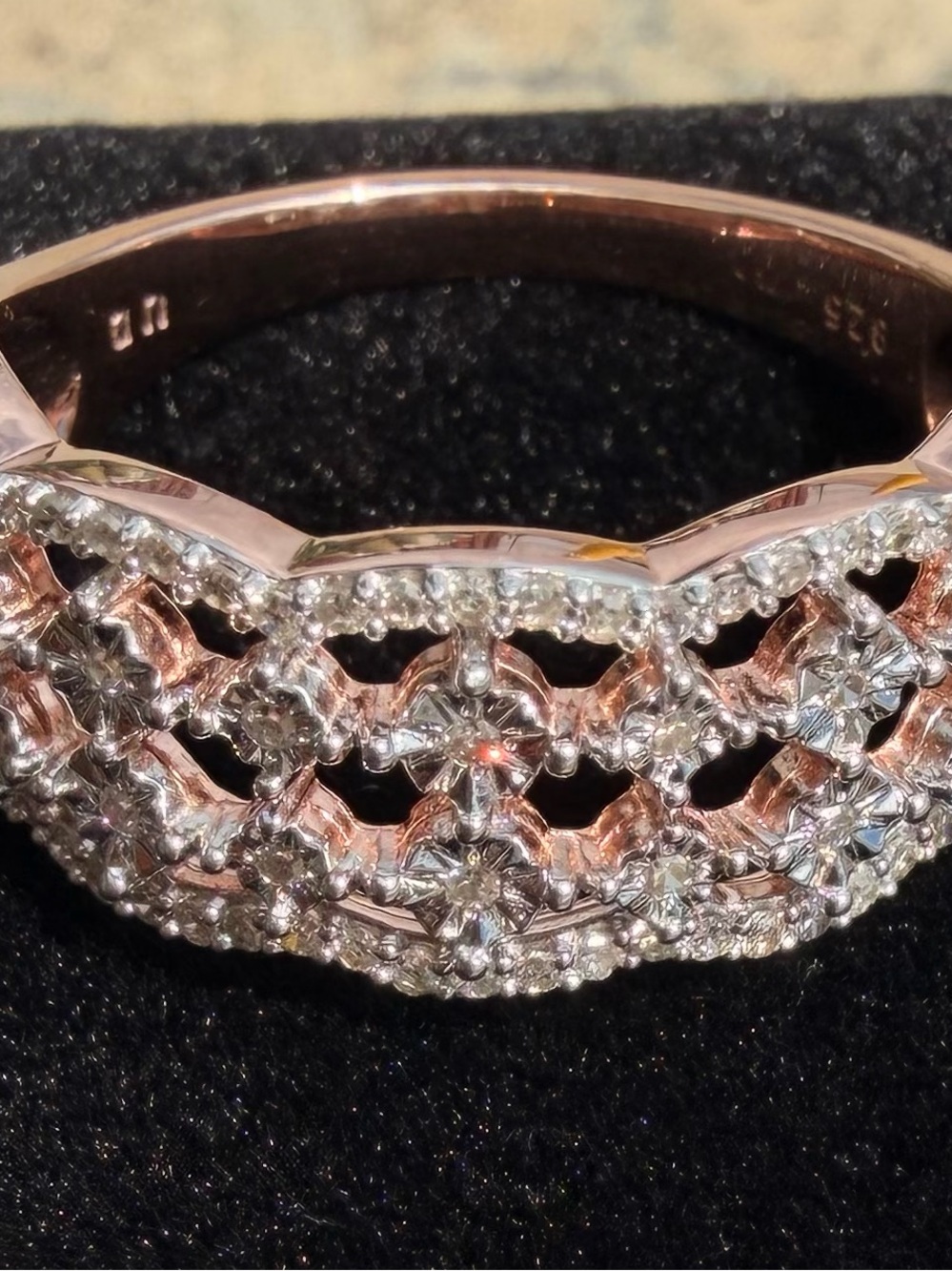 14K Yellow Gold Over Sterling Silver 0.25 CTW Natural Diamond Ring Sz 7